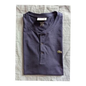Lacoste Men's Short Sleeve Pima Cotton Henley